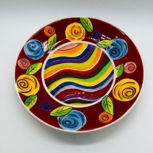 HAUSENWARE DESIGNED BY MARY ROSE YOUNG BRIGHT COLORFUL 13” BOWL